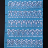 Dentelle en organza de nylon brodée florale de 4 cm, non élastique, à bord festonné, pour robes, lingerie et accessoires de couture