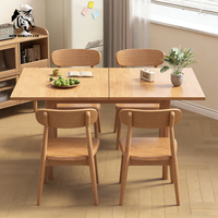 Table à manger pliante en bois, nouveau design, meubles pour la maison, fabrication en usine, prix avantageux, logo personnalisé, petit MOQ, prête à être expédiée.