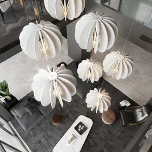 Luminaire suspendu insonorisant et ignifuge <span class=keywords><strong>Deco</strong></span> Sound, NRC 0.75, en fibre de polyester écologique, pour salon et chambre à coucher - Product Image 5