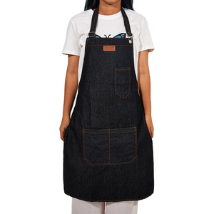 Denim Work <b>Apron</b> <b>Black</b> Unisex For Restaurant Bar Use - Product Image 5