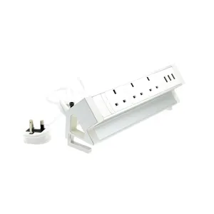 UK Type AC Outlets multiple-socket 3 USB-A charger desk clamp socket with bracket mounting