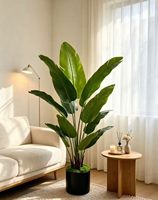 Feuillage artificiel réaliste Alwaysbloom Lz016, feuilles de bananier et palmier du voyageur, en plastique avec support en fer, pour intérieur, best-seller transfrontalier