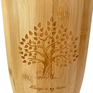 Urne commémorative pour animaux de compagnie en bambou écologique de luxe pour chiens et chats, conteneur portable pour cendres et fleurs séchées - Product Image 4