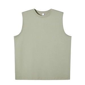 240g 32-Count Double Fil Pur Coton Casual Tricoté Personnalisable Hommes Débardeur - Product Image 1