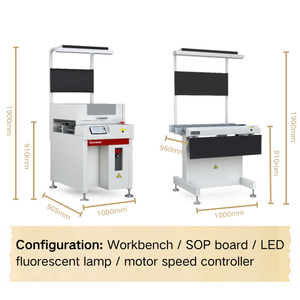 Station de travail ergonomique pour convoyeur de circuits imprimés (PCB) avec moteur à roulement, contrôle PLC + écran tactile, détection de refroidissement SMT, durable, garantie 1 an - Product Image 2