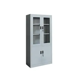 Large-capacity Cabinet Storage Office Filling Cabinet Glass Above And Steel Below Metal File Cabinet Steel Cupboard