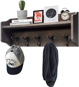 Porte-manteau mural de ferme personnalisé, en <span class=keywords><strong>bois</strong></span>, <span class=keywords><strong>étagère</strong></span> supérieure pour le rangement - Product Image 4
