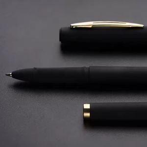 Plastic Black Pens <b>Set</b> With Matt Frosted Finish Wholesale Custom Logo Colored Advertising Promotional Gift Gel Ink Pen - Product Image 4