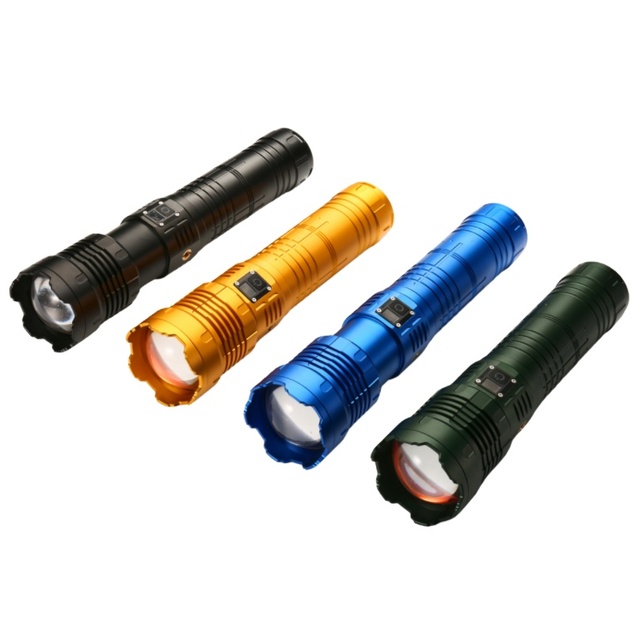 Super Stronger 60Watt 5000lumens Aluminum Alloy Industrial USB Rechargeable Led Flashlight with Adjustable Beam