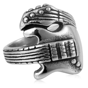 yunnique Men's Stainless Steel Guitar <b>Ring</b> Musical Instrument Design Retro Fashion Jewelry Gift <b>Size</b> Us - Product Image 3