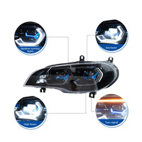 Conjunto de Faros Delanteros LED DRL de Doble Color con Proyector Golden Eye para X6 E71 2008-2014, Señal de Giro, Plug and Play, Piezas de Auto XUNBAI 12V