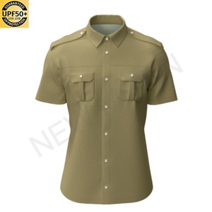 เสื้อตกปลาแบบสั่งทำ แขนสั้น โพลีเอสเตอร์ แห้งเร็ว ป้องกันรังสียูวี คอปกติดกระดุม เสื้อตกปลาผู้ชายแบบกระเป๋าคู่ - Product Image 5