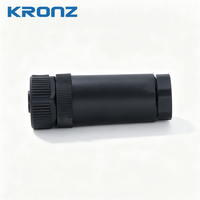 Connecteurs circulaires industriels étanches IP67 KRONZ tout plastique M12 à 4 broches, codage A, assemblage faisable sur site, femelle PG9