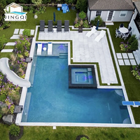 Piscine Moderne pour Enfants, Patio, Vacances, Exercice en Plein Air, Grande Taille, Piscine Modulaire Enterrée en Fibre de Verre Exclusive