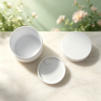 Pot cylindrique blanc à large ouverture avec couvercle, en plastique, vide, pour cosmétiques, 200 ml, 250 ml, 300 ml, 400 ml, 500 ml
