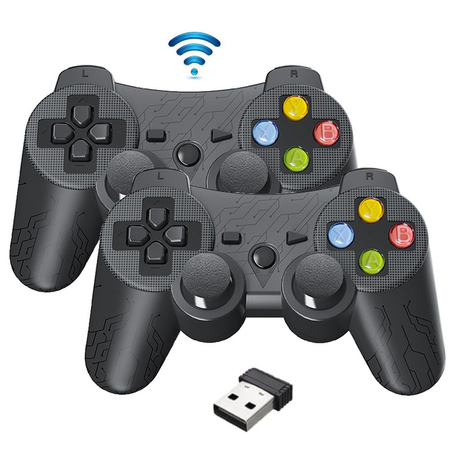 Double Rechargeable Double Game Pad Joystick 2.4g Wireless Gaming Controller Gamepad for Tv Only 2 Piece