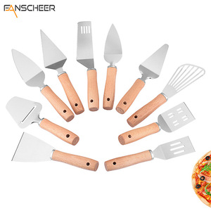 Cheese Spatula Wooden Handle Metal Triangular Baking Tool Cooking Knife Multifunction Kitchen Utensil - Product Image 5