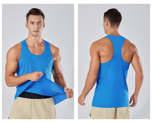 Canottiere sportive da <span class=keywords><strong>uomo</strong></span> e da donna in poliestere da corsa senza maniche da palestra in Spandex <span class=keywords><strong>canotta</strong></span> <span class=keywords><strong>a</strong></span> coste da <span class=keywords><strong>uomo</strong></span> - Product Image 5