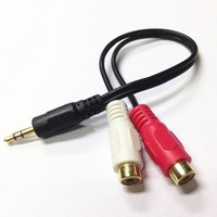 Câble audio haute fidélité plaqué or 3,5 mm mâle vers double RCA, cordon répartiteur un vers deux pour équipement audio