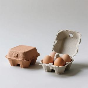 Free Sample Custom Color 6 8 10 12 15 24 30 Egg Paper <b>Pulp</b> Egg Box Tray With Printed Logo Label for Chicken Eggs - Product Image 2