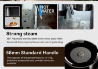 Machine à expresso italienne à double chaudière avec contrôle de température PID, cafetière connectée pour la maison et le camping-car avec système d'eau chaude