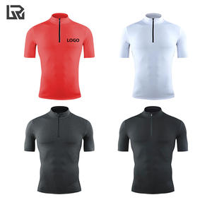 Camiseta de entrenamiento de manga corta para hombre Slim Fit Top de entrenamiento de cuello alto con cremallera de secado rápido para correr y entrenar - Product Image 4