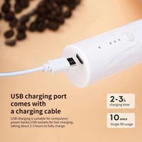 Fouet Électrique de Cuisine, Mélangeur à Café, Recharge USB, en Acier Inoxydable, Mousseur à Lait Électrique Portable, Fouet à Matcha, Mousseur à Œufs