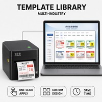 Imprimante thermique de bureau 3 pouces 80 mm, étiqueteuse bicolore 203 dpi USB pour étiquettes de bureau et de poste de travail
