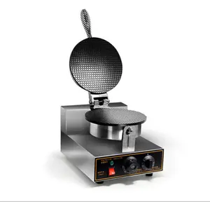 Elektrikli Waffle Baker pişirme dondurma koni makinesi/CE belgesi yuvarlak tabak Waffle pişirme dondurma koni makinesi