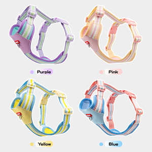 Arnés de Pecho para Mascotas con Diseño de Rayas, Ultraligero y Suave como una Nube, con Acolchado Suave de Poliéster, Correa para Caminar con un Lindo Lazo - Product Image 5