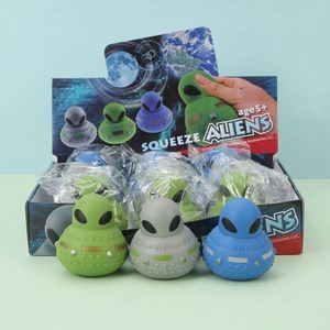 Jouets anti-stress : Jouet anti-stress extraterrestre en PU à presser, soucoupe volante créative à rebond lent, petite poupée à presser pour la décompression - Product Image 5