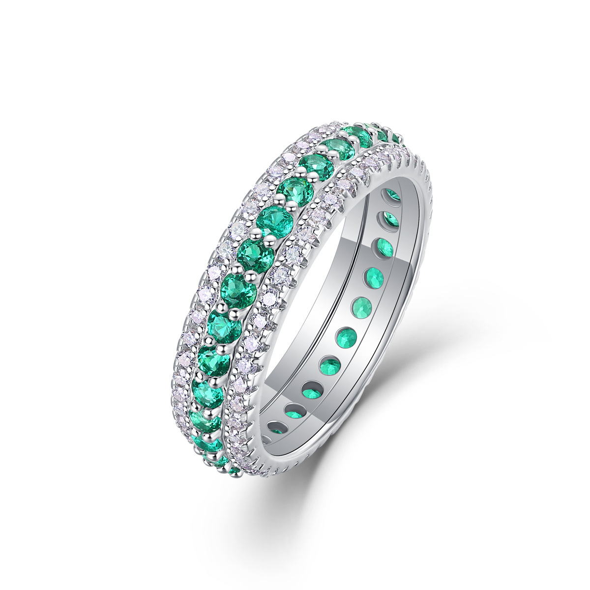 Moissanite + diamant vert Lad + R13965