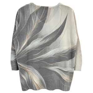 <span class=keywords><strong>Maglione</strong></span> Pullover Casual da Donna con Stampa di <span class=keywords><strong>Piume</strong></span>, Scollo a V, Spalle Scivolate, Maniche 3/4, Traspirante, Lavorato a Maglia, Etichetta Privata - Product Image 2