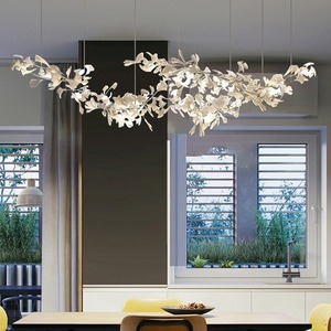 Modern Minimalist Ginkgo <b>Leaf</b> Chandelier for Living Room Artistic Staircase Decorative <b>Lights</b> for Duplex Apartments Villas - Product Image 5