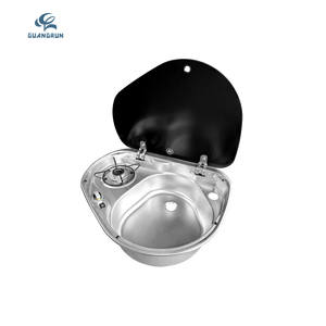 Cuisinière à <span class=keywords><strong>gaz</strong></span> GPL portable en acier inoxydable 304 au design moderne avec évier intégré <span class=keywords><strong>et</strong></span> couvercle en verre trempé <span class=keywords><strong>pour</strong></span> <span class=keywords><strong>camping</strong></span>-cars, caravanes <span class=keywords><strong>et</strong></span> cuisines de véhicules de loisirs - Product Image 4