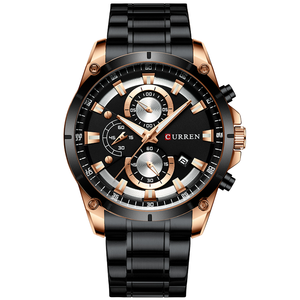 CURREN Luxury Men's Steel Watch Japanese Quartz Technology Waterproof Business Wristwatch <b>Nightlight</b> Calendar - Product Image 1