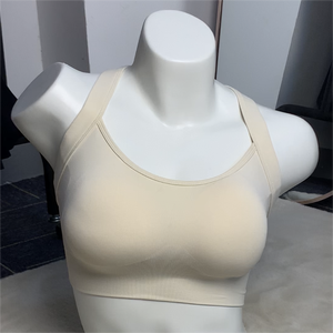 SHINBENE Sculpt <strong>Peach</strong> Women Cross Back Yoga <strong>Top</strong> Solid Nylon Spandex Medium Support Seamless Sports Bra - Product Image 3