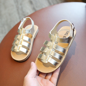 Chaussures décontractées pour enfants pour l'été, sandales pour bébé avec fermeture velcro, semelle extérieure en tendon de bœuf, hauteur de la cheville, semelle souple, chaussures confortables - Product Image 2