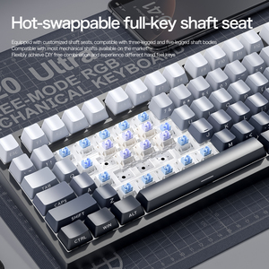 Clavier sans fil RGB 3-en-1 Attack <span class=keywords><strong>Shark</strong></span> X820Ultra avec écran, Bluetooth à commutation à chaud, clavier mécanique pour joueurs - Product Image 6