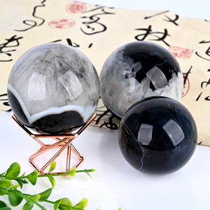 Esferas de Cristal y Piedras Naturales a Precio de Fábrica, Bola de Cristal de Ónix Negro Pulida a Mano para Sanación - Product Image 5