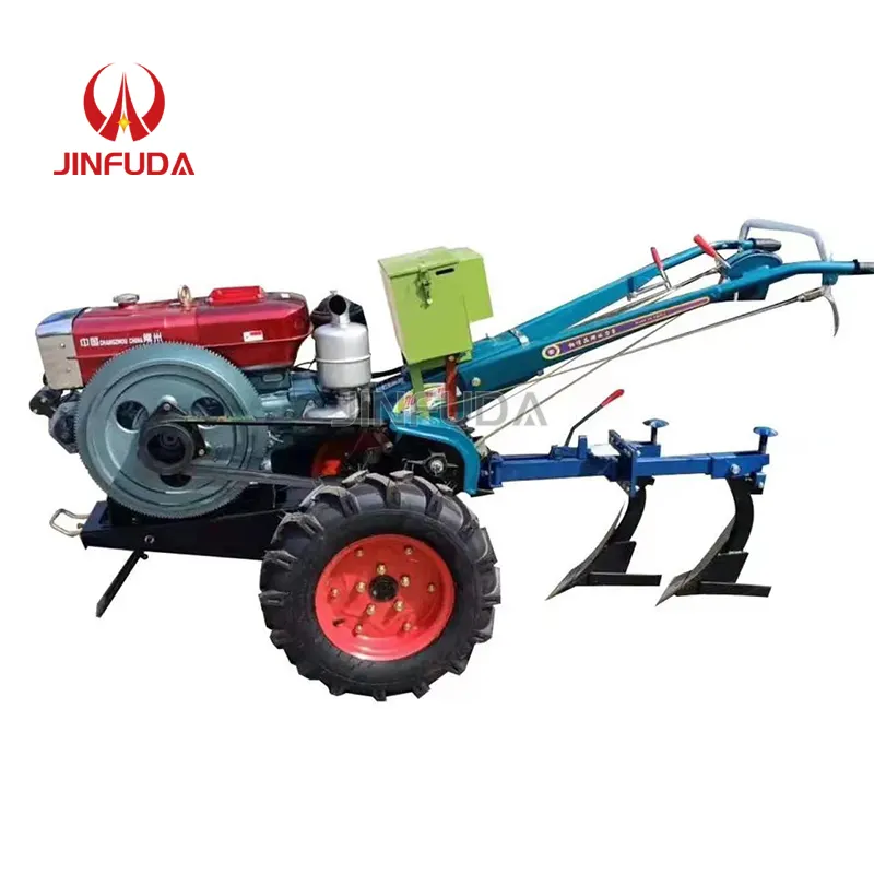 プラウ/耕うん機/芝刈り機付きウォーキングトラクター12HPハンドウォーキング農業用トラクター