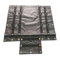 Nouvelle arrivée 18oz 24x27 bâche noire coupe-vent personnalisée bois de construction bâche ripstop avec anneaux en D en acier inoxydable