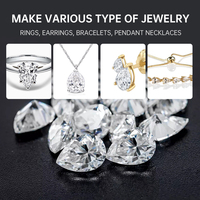 Moissanite Synthétique en Vrac Certifiée, Coupe Poire, Blanc VVS, Effet de Couleur, 0.1-8ct, 2*4mm-10*15mm, pour Bijoux et Bagues