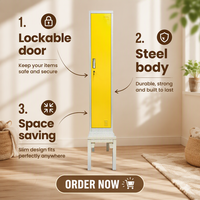 Casier de rangement métallique moderne avec banc pliant – Robuste pour chambre, salon, salle de sport, appartement, salle à manger, entrepôt