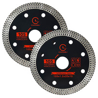 Nouvelle lame de scie turbo en diamant noir de 105 mm (4 pouces) pour découpe à chaud, ultra-mince, pour porcelaine et céramique