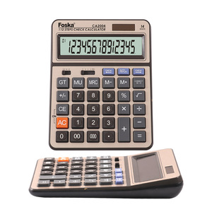 Calculatrice financière FOSKA à 14 chiffres avec écran LCD facile à lire, en ABS de haute qualité, pour les commerces, avec design antidérapant - Product Image 1