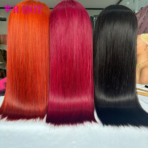 超级双拉骨直生越南天然人发假发13x4高清蕾丝正面无胶彩色假发黑色女性 - Product Image 1