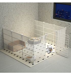 Enclos pour chien surélevé facile à nettoyer avec rangement, clôture pour isolation intérieure, <span class=keywords><strong>cage</strong></span> pour animaux de compagnie - Product Image 6