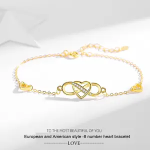 Wholesale S925 Sterling Silver Infinity Bracelets For Women Adjustable Friendship Bracelets Bangles Wedding Gift Custom