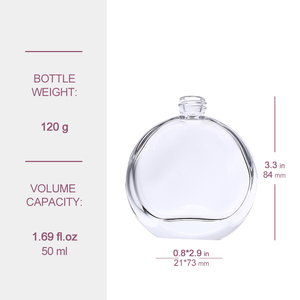 Chai Thủy Tinh Tinh Rỗng Trong Suốt Hình Tròn 50 Ml Lạ Mắt Với Nút Ấn Nhỏ Giọt - Product Image 4